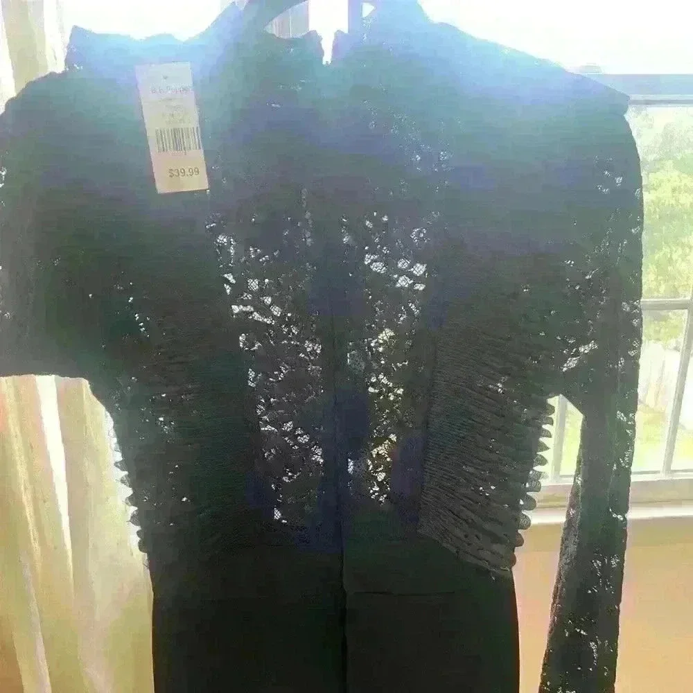 Women’s black lace top dress size L